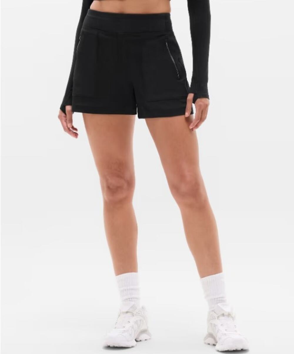 Athleta Trekkie North High Rise 3.5" Shorts Black Hiking Trail Utility Women 6
